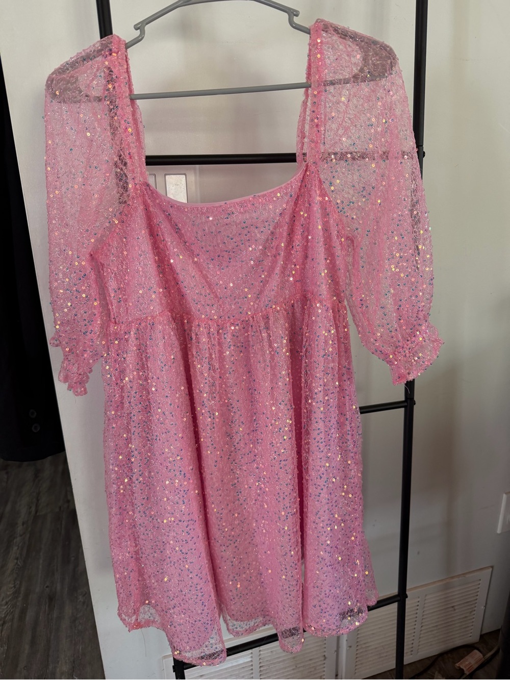 Girls' Pink Sequin Party Dress